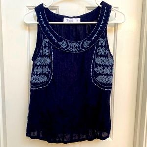 Carve Designs navy embroidered shirt